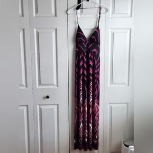Adorable Purple and black St. Tropez West halter summer maxi dress Size 6